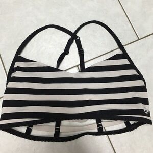 lululemon athletica Black and White Striped Bra